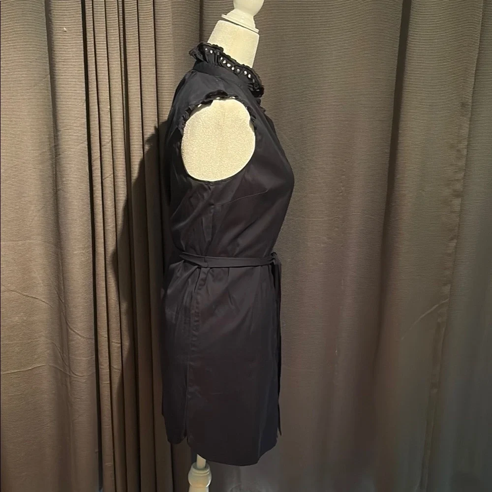 Ann Taylor Petite Blue Sleeveless Tie Front Dress - Picture 2 of 5